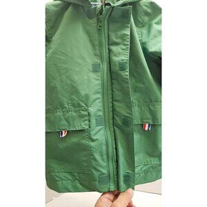 Hiheart Green Hooded Jacket With Striped Lining & Pockets Size 3T